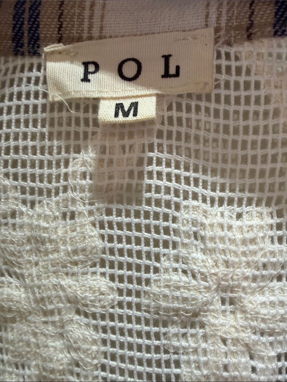 POL Vintage Inspired Mixed Patchwork w/ Lace Plaid Shacket - Red & Cream-NWOT-M - Picture 4 of 12